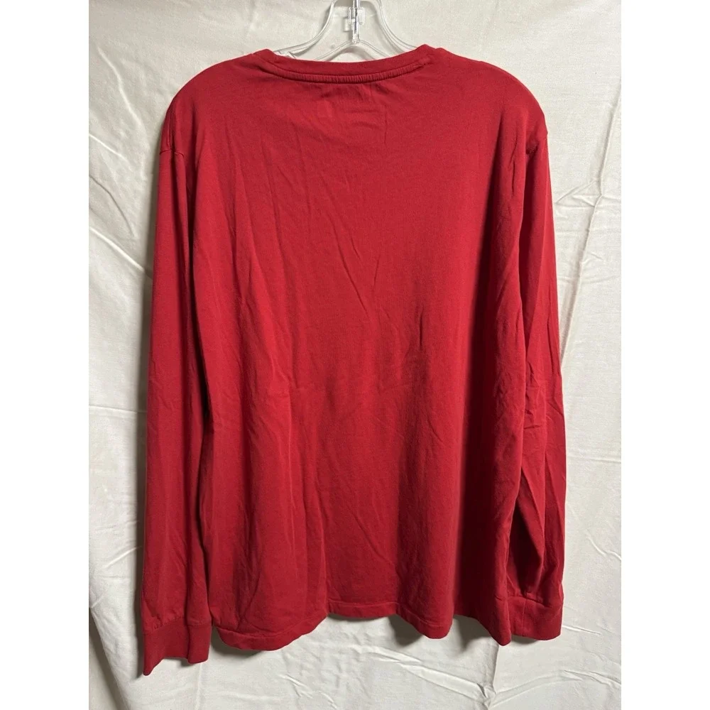 Polo Ralph Lauren Red Long Sleeve Crew Neck Logo T-Shirt Men's sz L